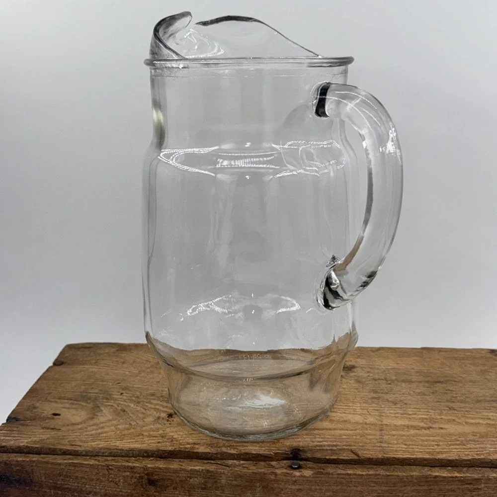 Vintage Glass Tea & Lemonade Ice Lip‎ Pitcher – Clear Classic Serveware 9